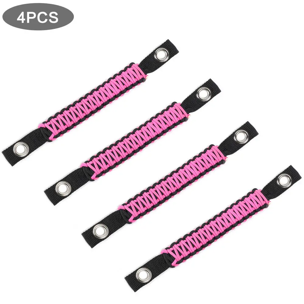 For 2007-2018 Jeep Wrangler JK JKU Top Roll Bar Grab Handles Paracord Grip Narrow Handle - Image 5
