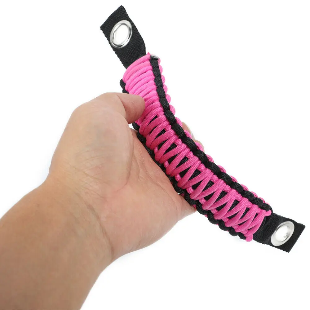 For 2007-2018 Jeep Wrangler JK JKU Top Roll Bar Grab Handles Paracord Grip Narrow Handle - Image 6