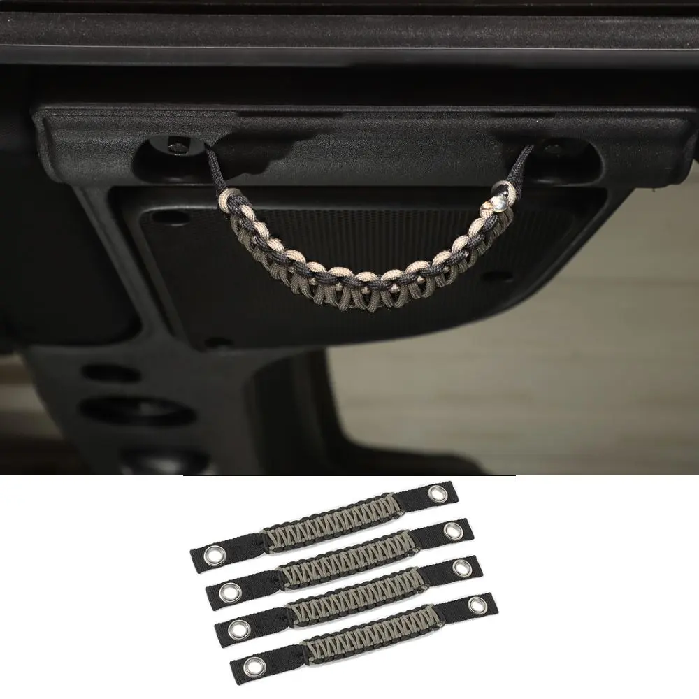 For 2007-2018 Jeep Wrangler JK JKU Top Roll Bar Grab Handles Paracord Grip Narrow Handle - Image 7