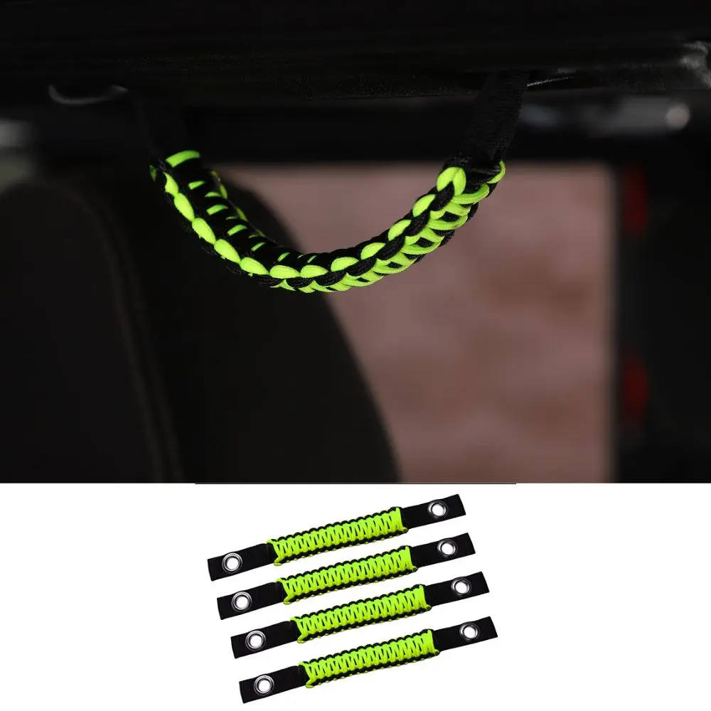 For 2007-2018 Jeep Wrangler JK JKU Top Roll Bar Grab Handles Paracord Grip Narrow Handle - Image 8