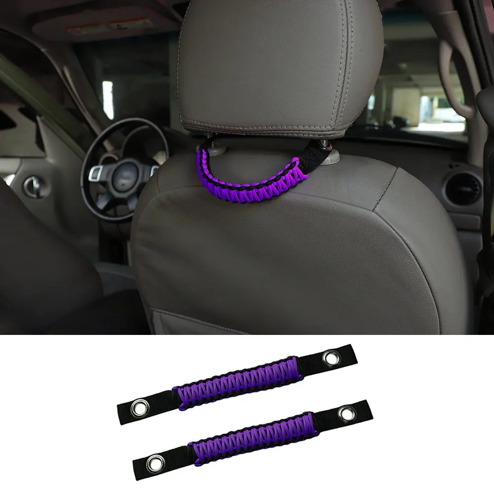 For 2007-2018 Jeep Wrangler JK Top Roll Bar Grab Handles Paracord Grip Handle - Image 12