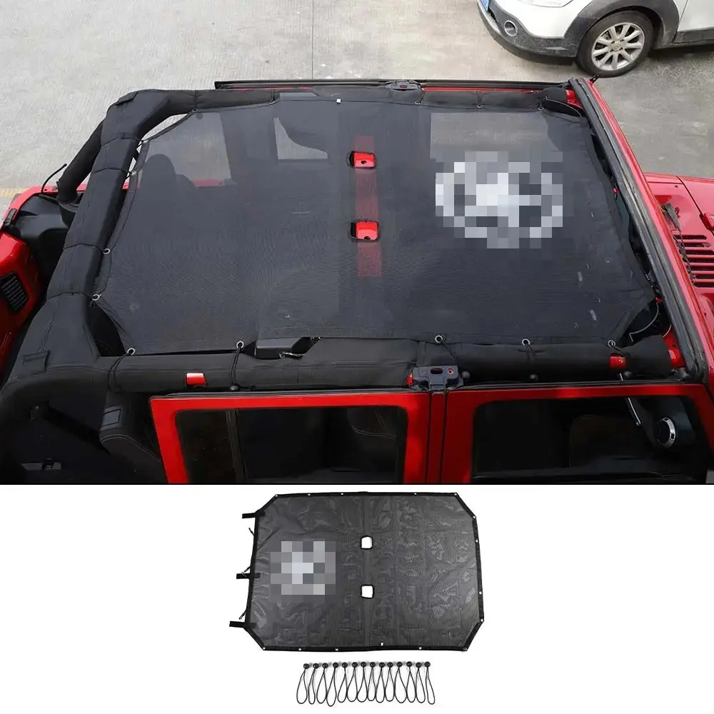 For 2007-2018 Jeep Wrangler JKU 4-Door Full-Length Mesh Bikini Top Sunshade – UV Protection Soft Roof Cover - Image 12