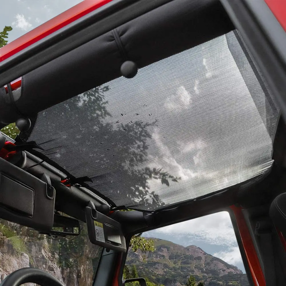 For 2007-2018 Jeep Wrangler JKU 4-Door Full-Length Mesh Bikini Top Sunshade – UV Protection Soft Roof Cover - Image 7