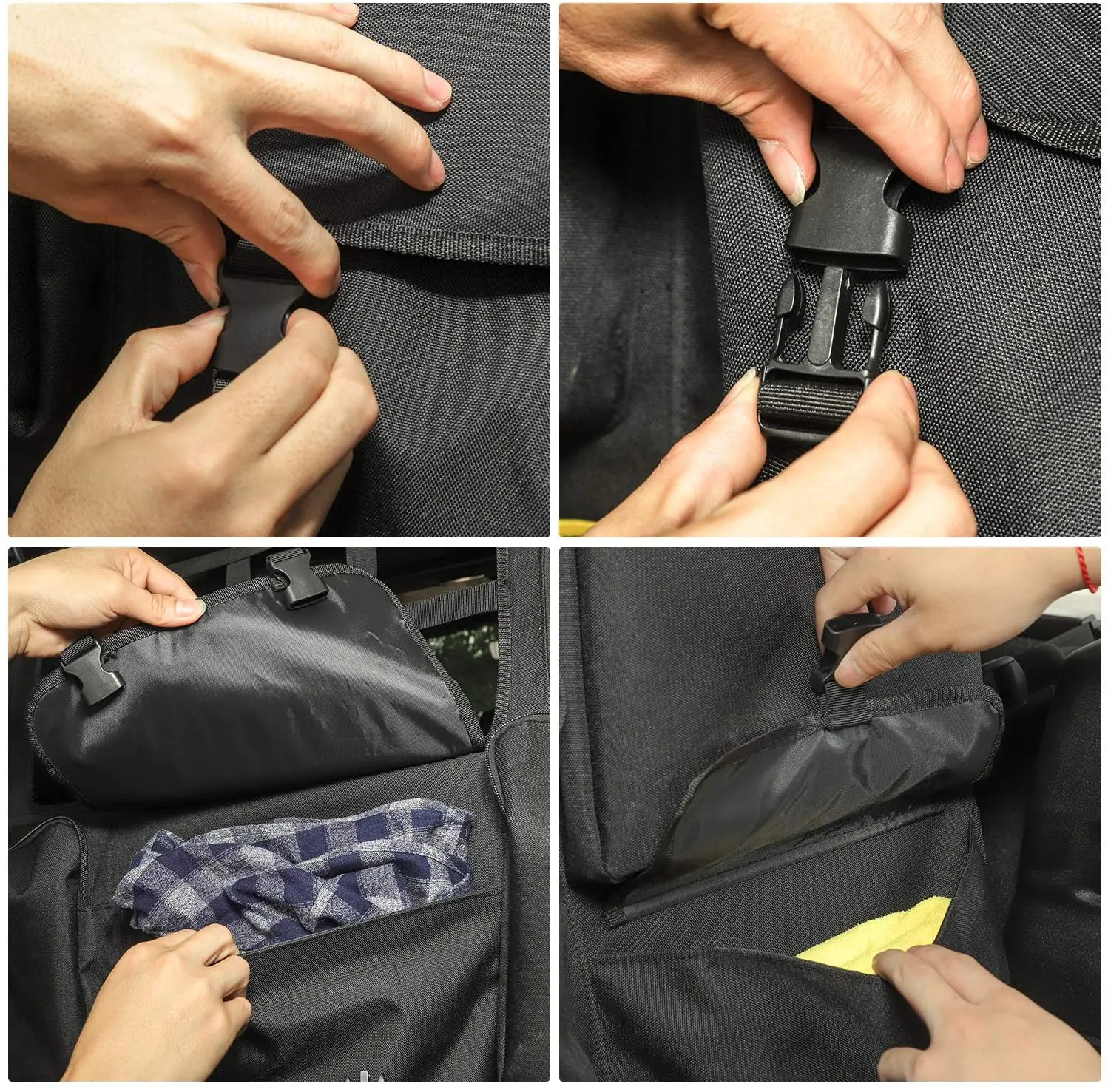 For Jeep Wrangler JKU JLU 4Door Trunk Multi-Pockets Storage Bag Organizers Cargo Bag Back Seat Bag with Tool Kits - Image 5