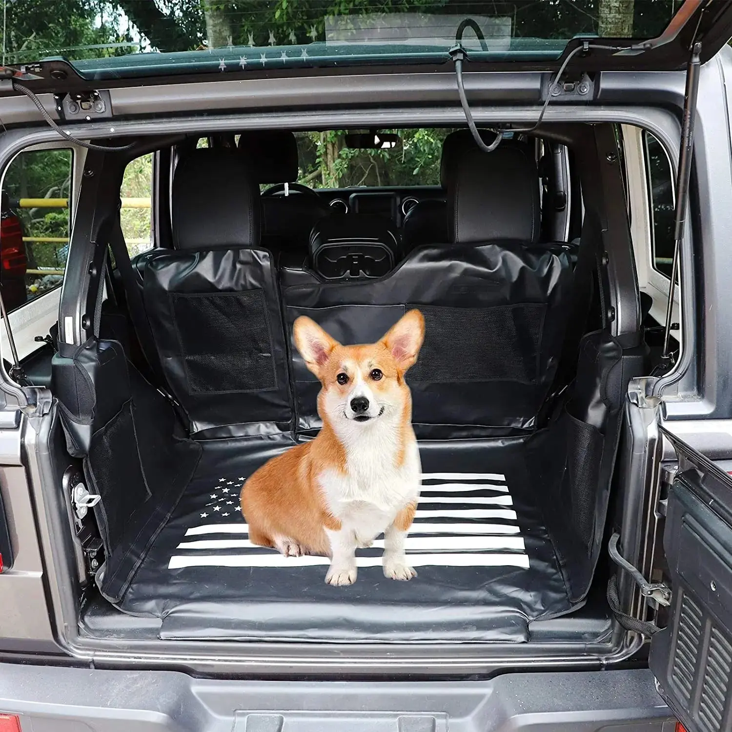 For 2018+ Jeep Wrangler JL 4-Door Trunk Pet Pad Cargo Liner Mat Waterproof Dog Seat Cover with Storage Bag (Not fit for 4xe) - Image 3