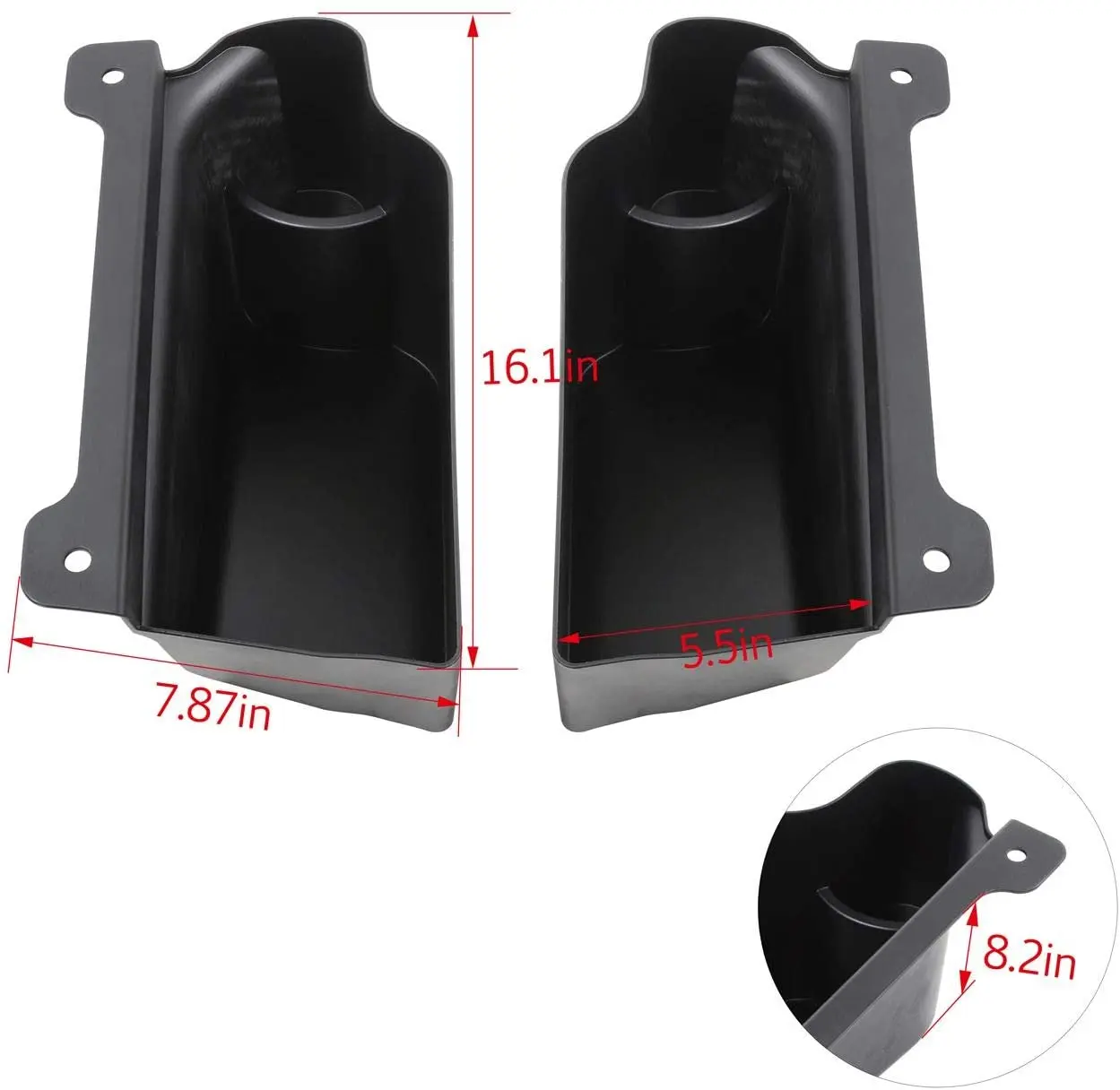 For 2018+ Jeep Wrangler JLU 4Doors Trunk Storage Box Cargo Organizer Tray, Black - Image 2