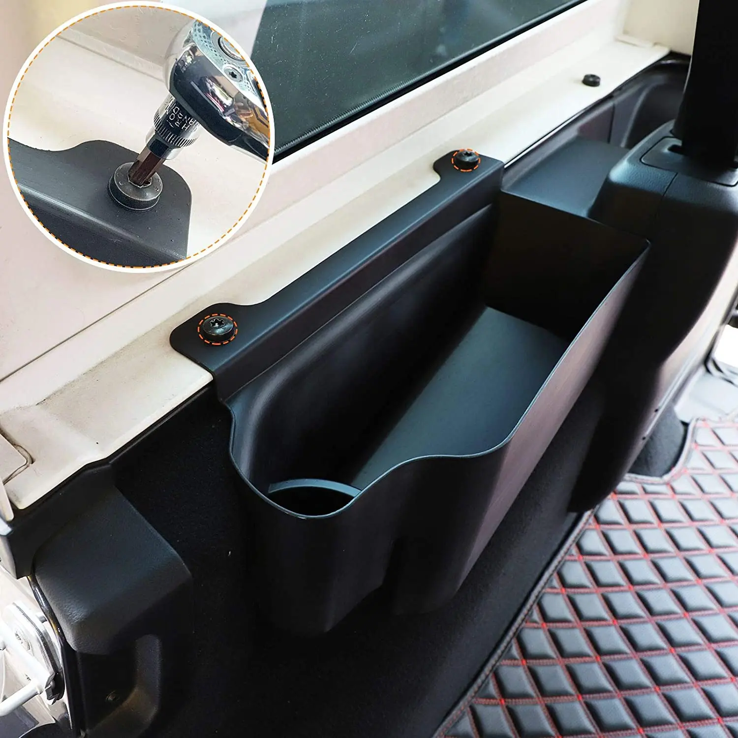 For 2018+ Jeep Wrangler JLU 4Doors Trunk Storage Box Cargo Organizer Tray, Black - Image 5