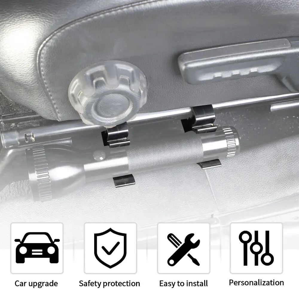 For 2018+ Jeep Wrangler JL & Gladiator JT Under Seat Mount Flashlight Holder Bracket Torch Storage - Image 6