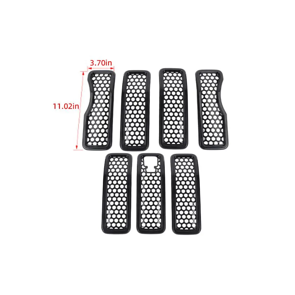 For 2024+ Jeep Wrangler JL/Gladiator JT Upgrade Front Honeycomb Mesh Grille with Camera Inserts Trim - Image 9