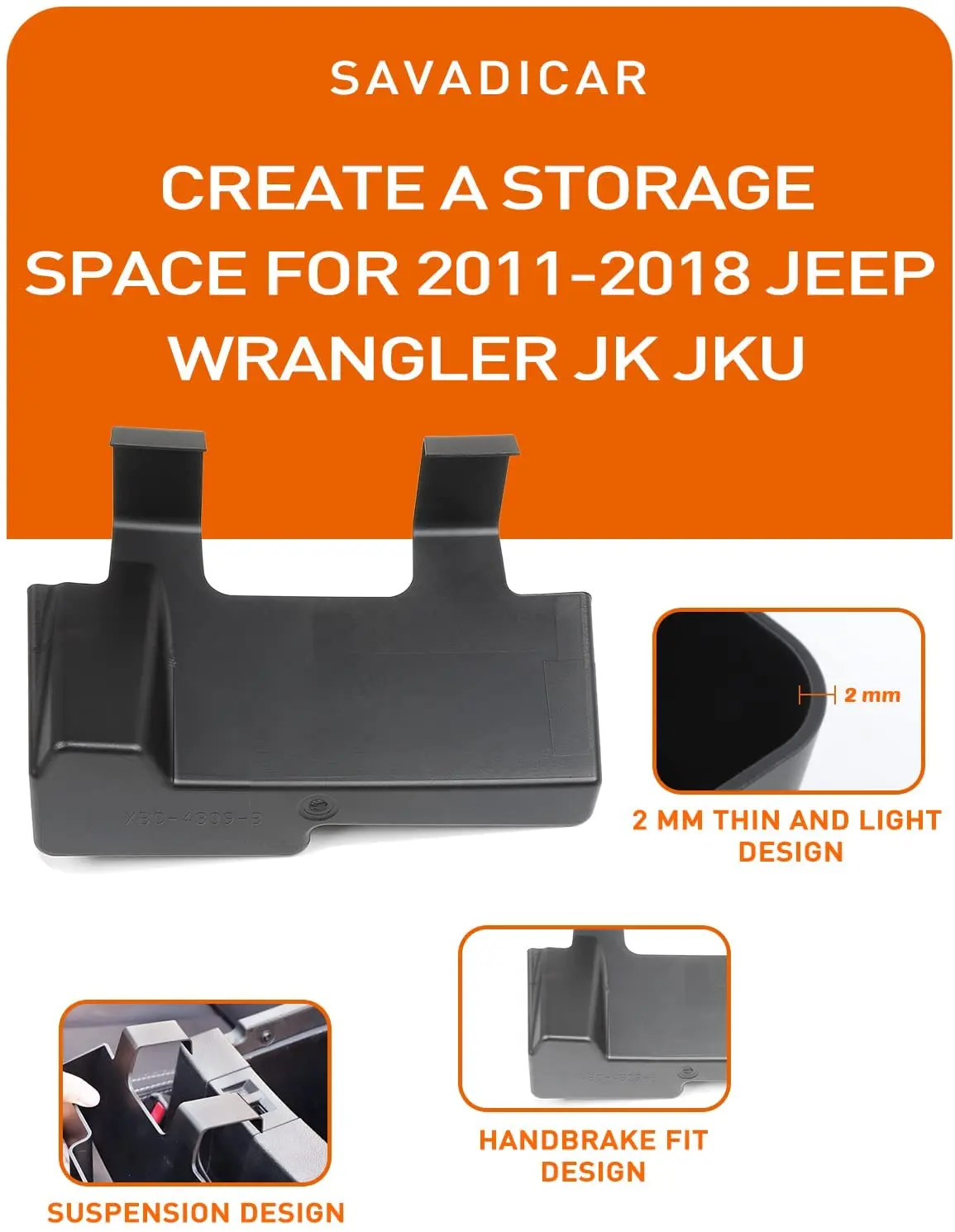 For 2011-2018 Jeep Wrangler JK JKU Center Console Armrest Hanging Storage Box, Organizer Tray - Image 5