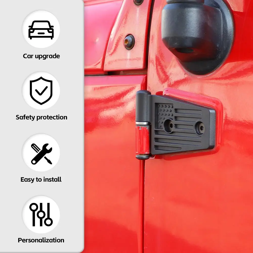 For 2007-2018 Jeep Wrangler JK JKU Door Hinge Replacement Accessories US Flag - Image 7