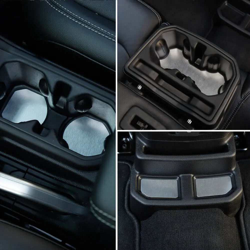 For 2018+ Jeep Wrangler JL Water Cup Holder Mat Coaster Insert Aluminum 5pcs Silver - Image 3