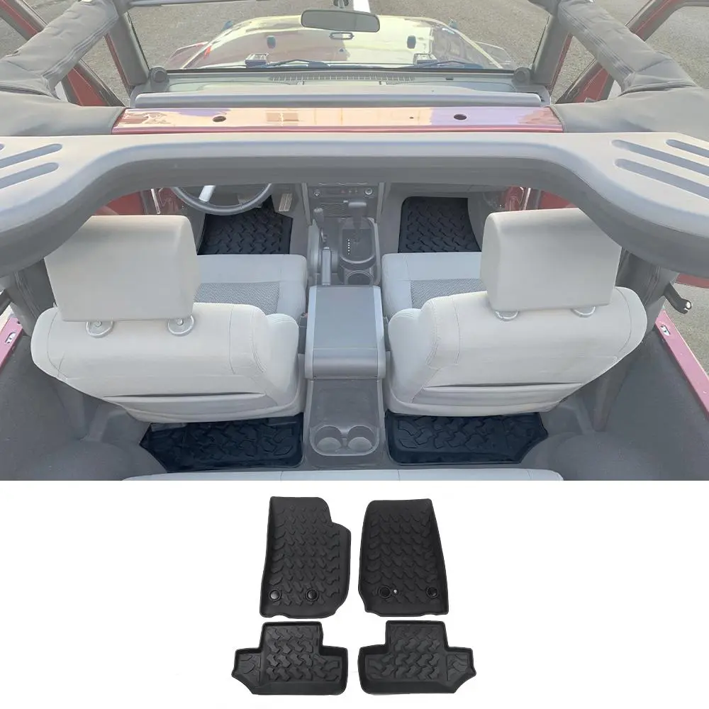 For 2007-2018 Jeep Wrangler JK 2-Door Waterproof Car Floor Foot Mats Replacement