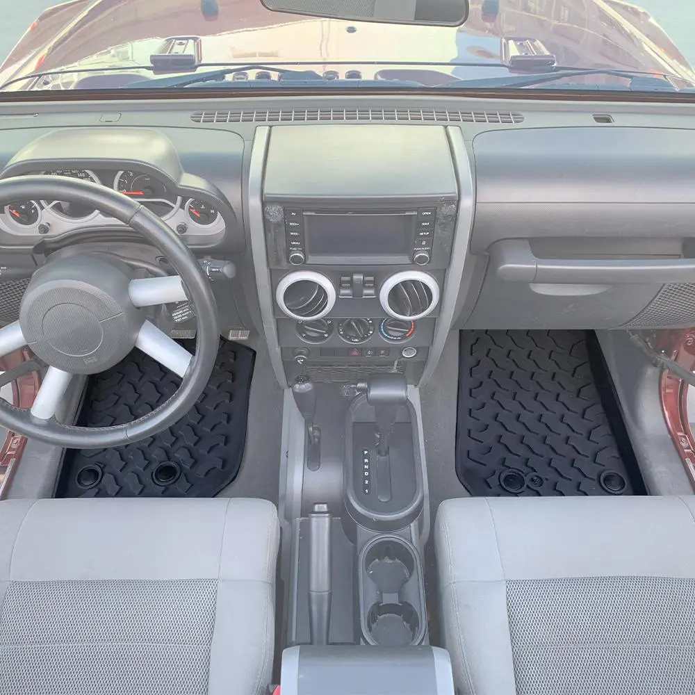 For 2007-2018 Jeep Wrangler JK 2-Door Waterproof Car Floor Foot Mats Replacement - Image 2