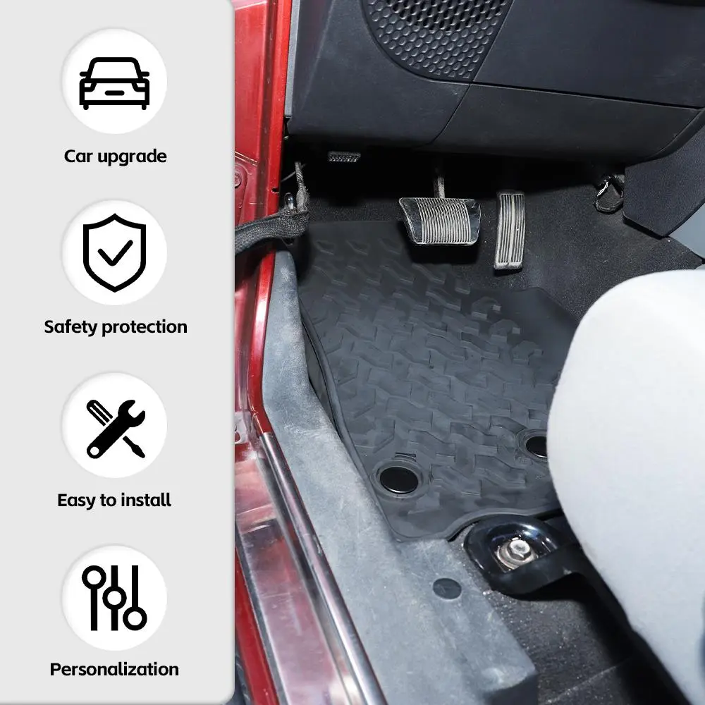 For 2007-2018 Jeep Wrangler JK 2-Door Waterproof Car Floor Foot Mats Replacement - Image 5