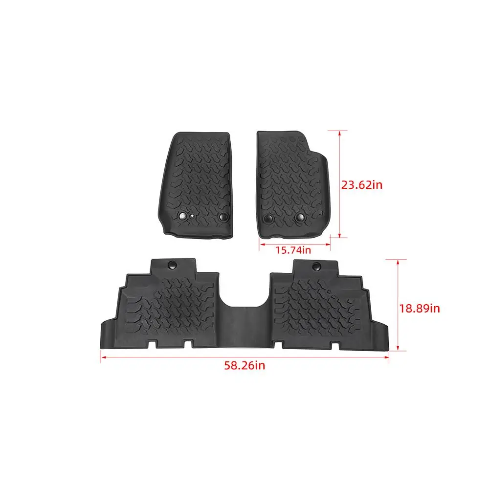 For 2007-2018 Jeep Wrangler JK JKU 4-Door Waterproof Car Floor Foot Mats Replacement - Image 7