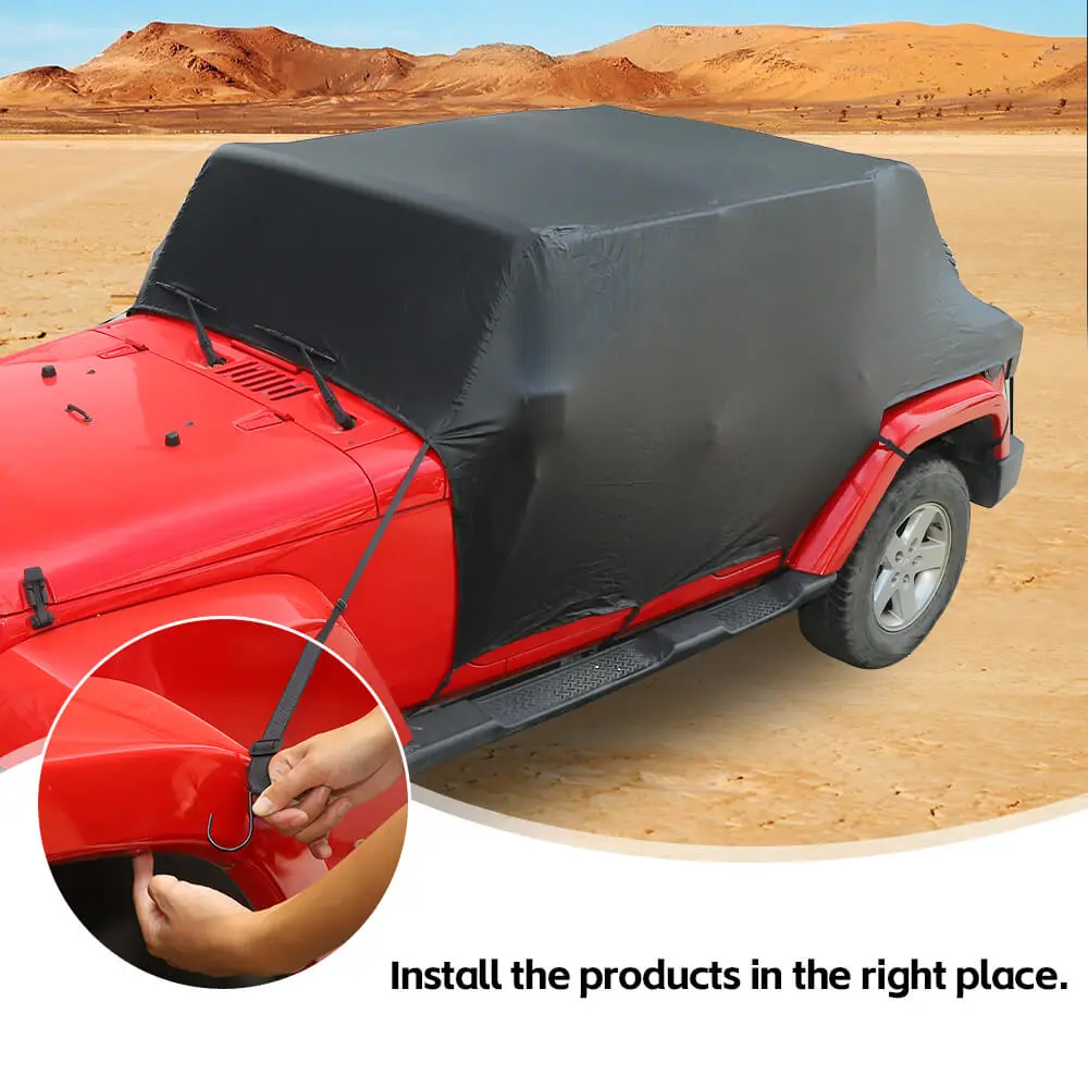 For 2007-2018 Jeep Wrangler JKU 4Door Waterproof Protection Cab Car Cover - Image 4