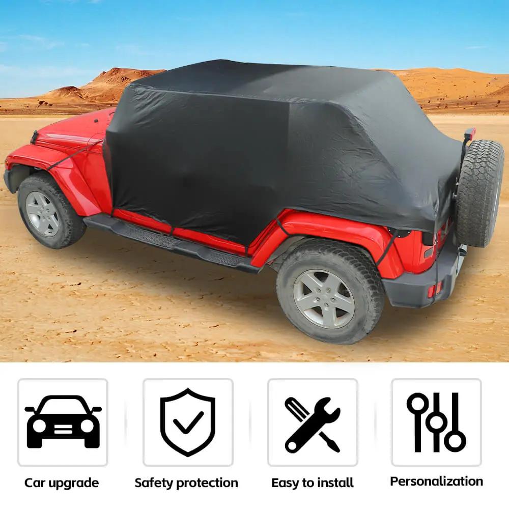 For 2007-2018 Jeep Wrangler JKU 4Door Waterproof Protection Cab Car Cover - Image 5