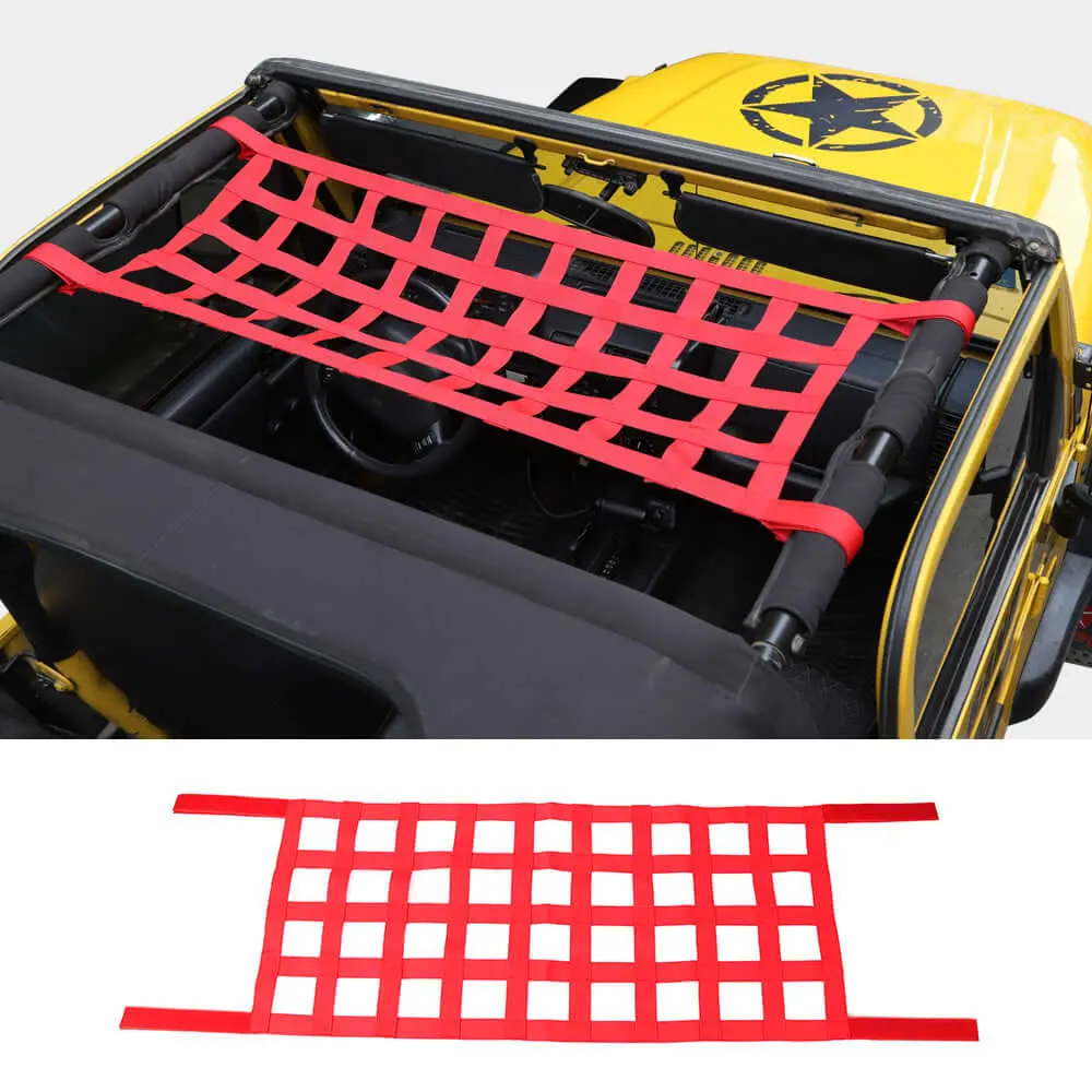 For Jeep Wrangler YJ TJ JK JL Multi-function Mesh Cargo Net Car Roof Net Hammock - Image 10