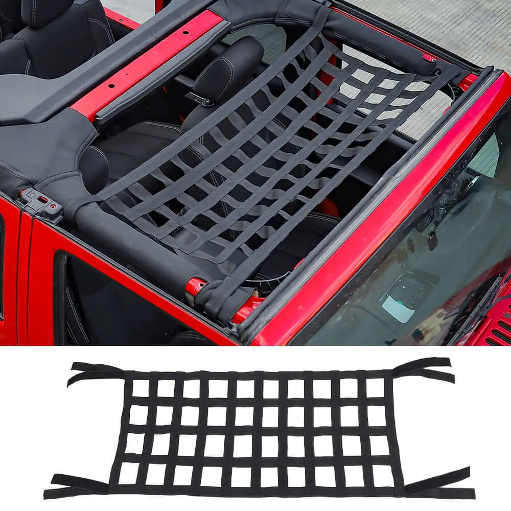 For Jeep Wrangler YJ TJ JK JL Multi-function Mesh Cargo Net Car Roof Net Hammock - Image 11