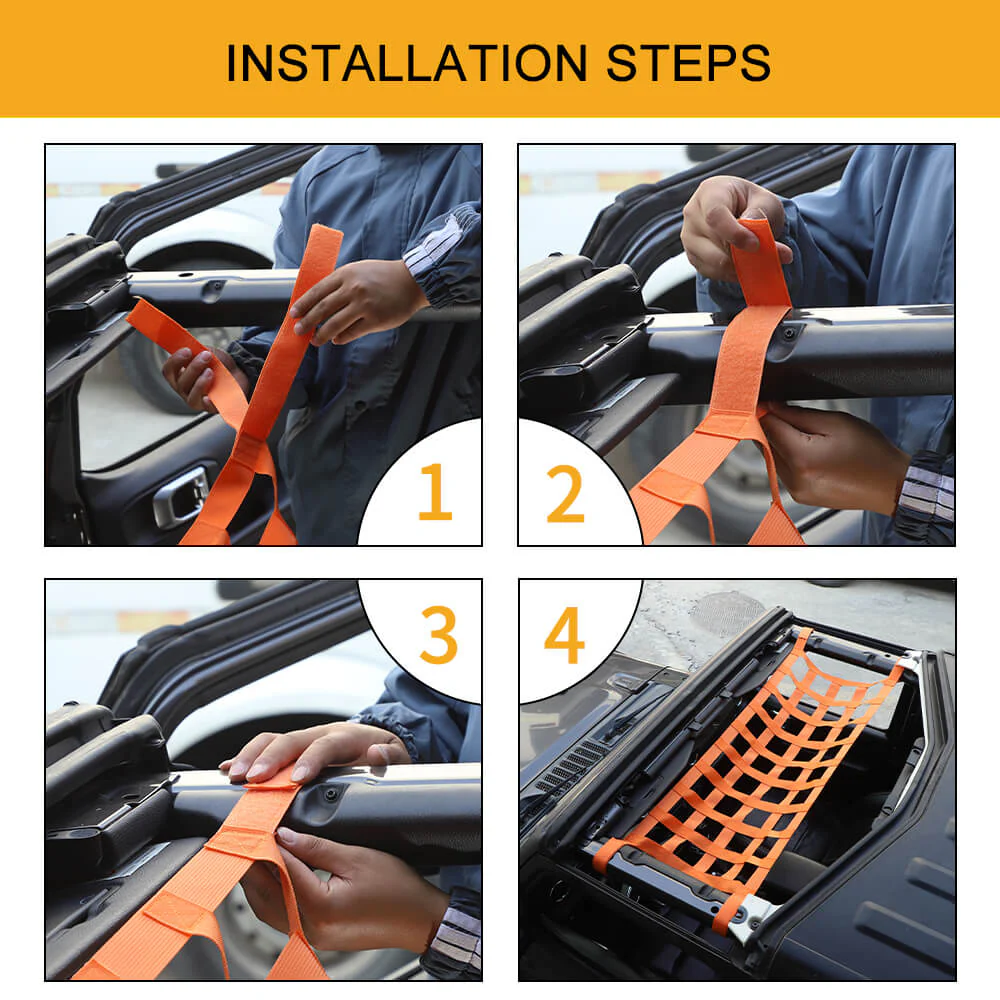 For Jeep Wrangler YJ TJ JK JL Multi-function Mesh Cargo Net Car Roof Net Hammock - Image 5