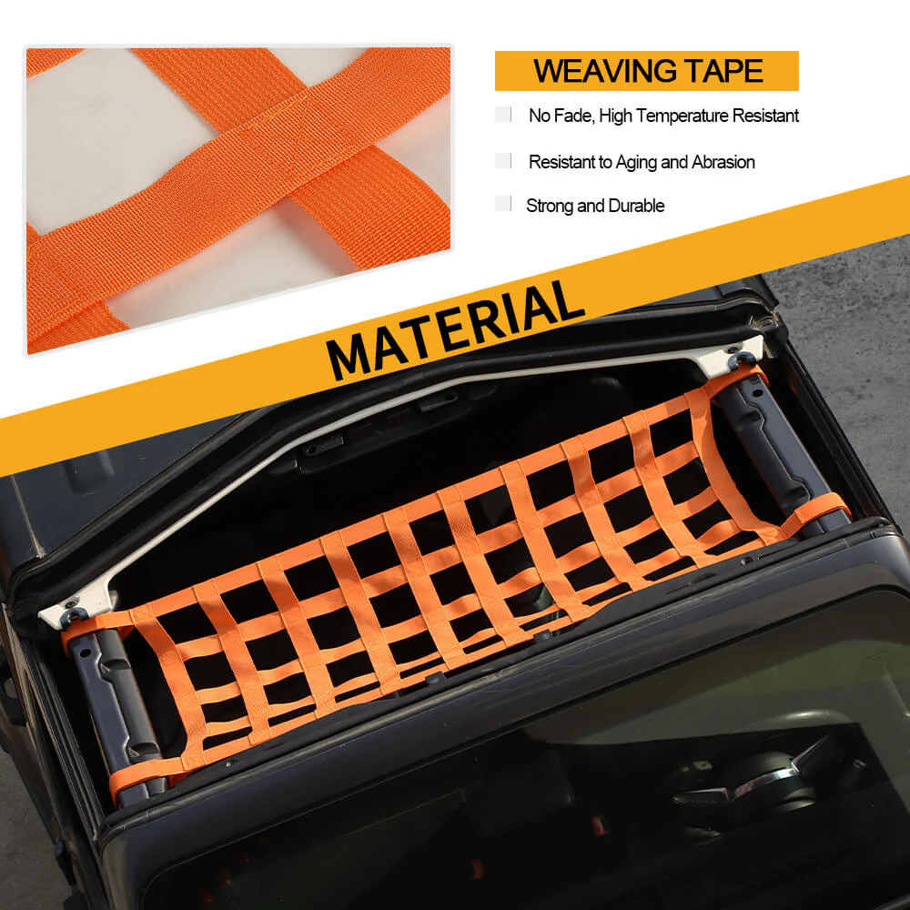 For Jeep Wrangler YJ TJ JK JL Multi-function Mesh Cargo Net Car Roof Net Hammock - Image 6