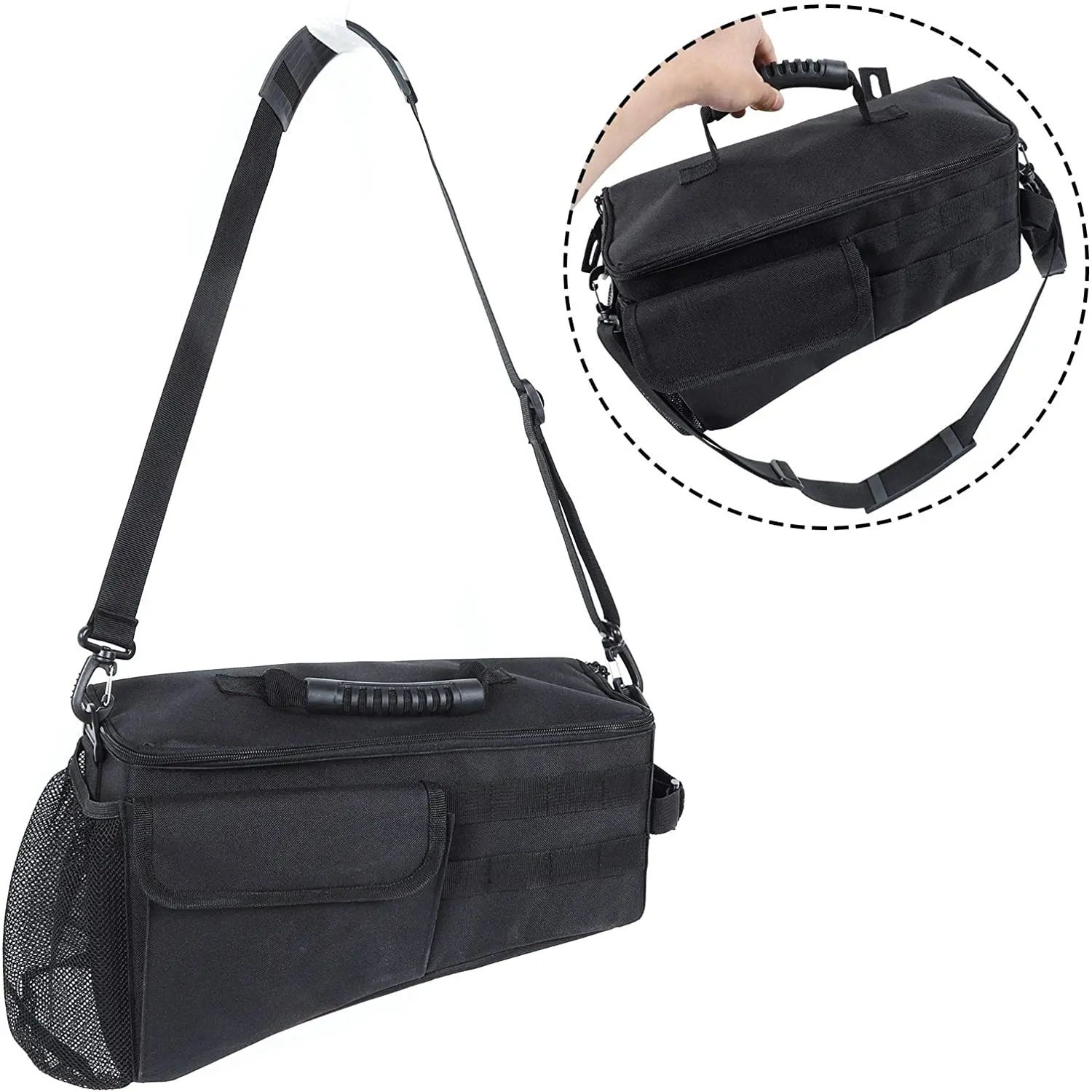 For 2007-2018 Jeep Wrangler JKU 4-Door Rear Trunk Storage Bag Organizer with Carrying Handle, Right Side - Image 5