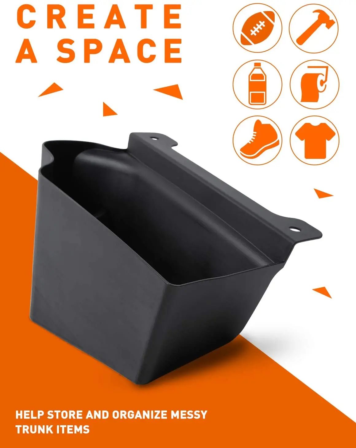 For 2018+ Jeep Wrangler JL JLU 4Doors Rear Trunk Storage Box Organizer, Right Side, Black - Image 2