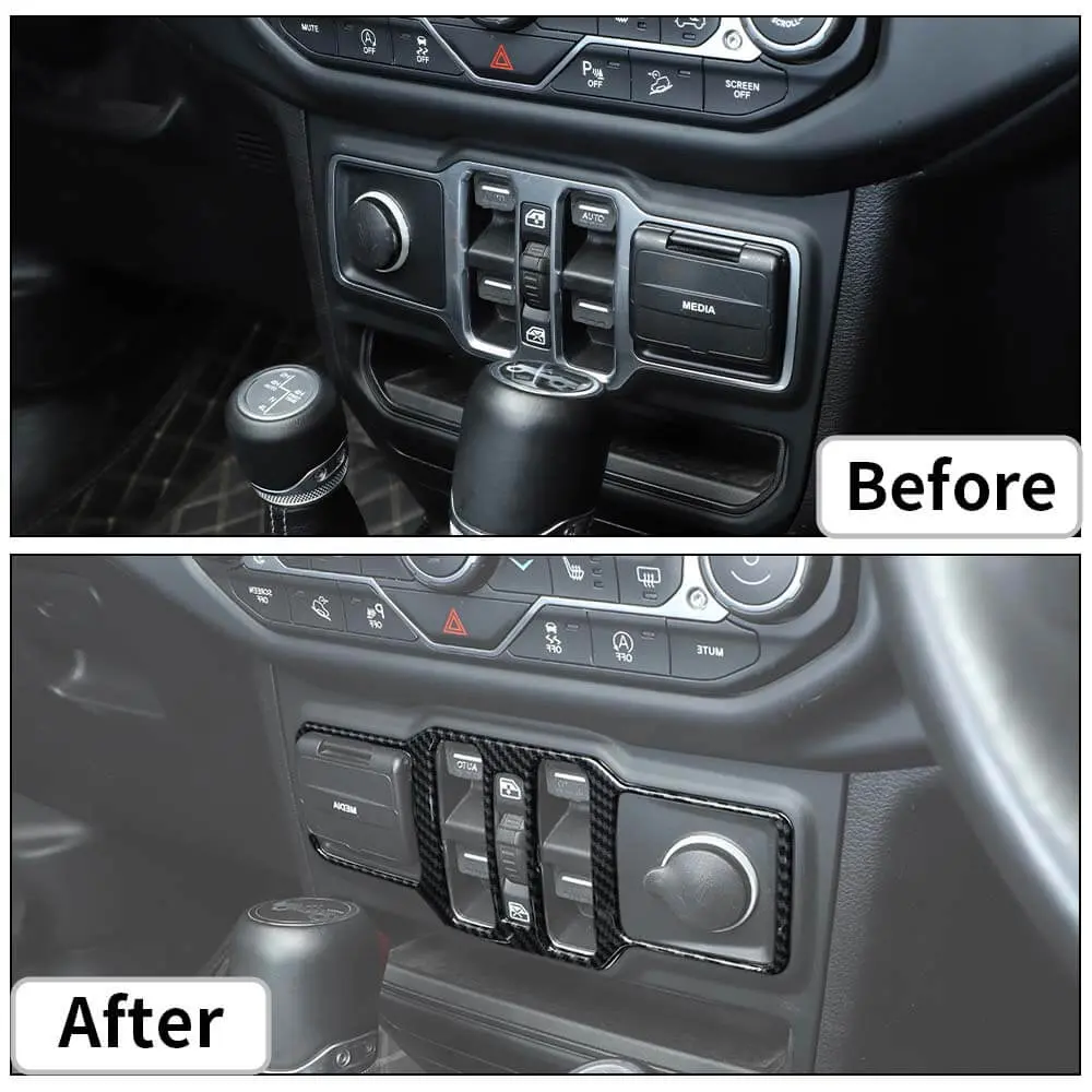 For 2018+ Jeep Wrangler JL/ Gladiator JT Window Control Panel Trim Cover – Center Console Switch Accent - Image 2