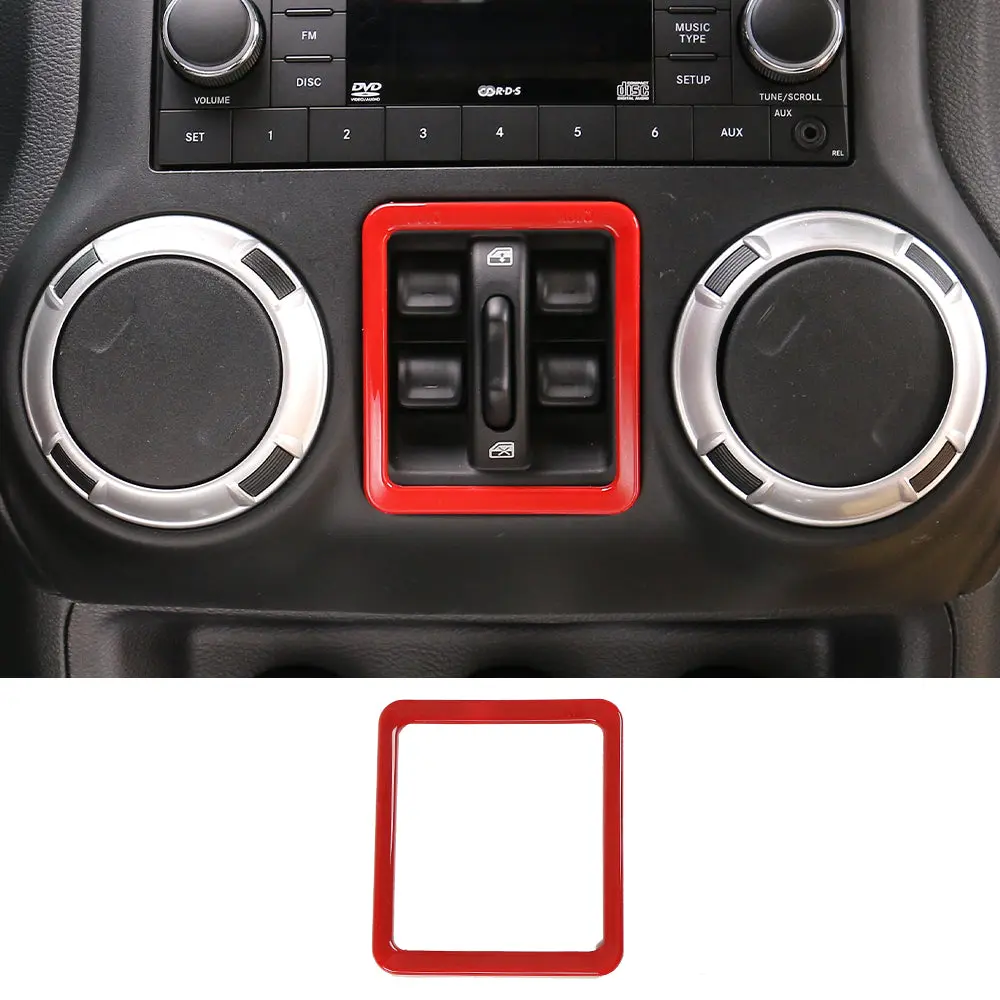 For 2011-2018 Jeep Wrangler JK JKU Window Control Switch Button Panel Frame Cover Trim - Image 14
