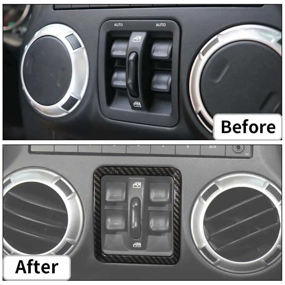 For 2011-2018 Jeep Wrangler JK JKU Window Control Switch Button Panel Frame Cover Trim - Image 2
