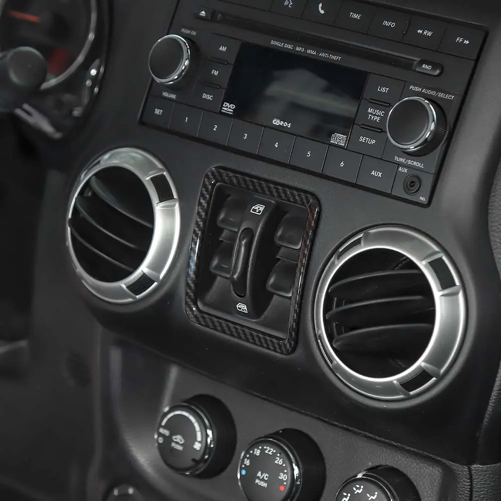For 2011-2018 Jeep Wrangler JK JKU Window Control Switch Button Panel Frame Cover Trim - Image 3