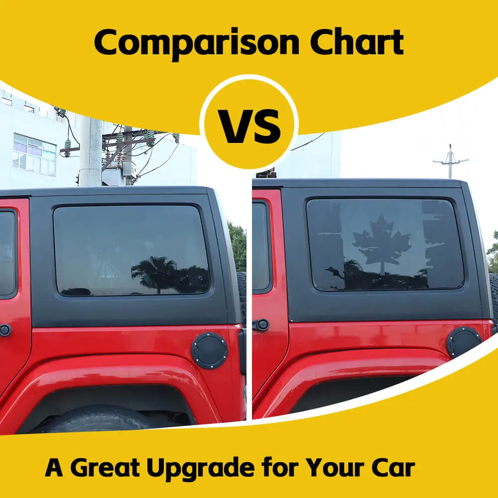 For 2011-2018 Jeep Wrangler JK 4Door Window Decal Rear Window Sticker Canada Flag - Image 2
