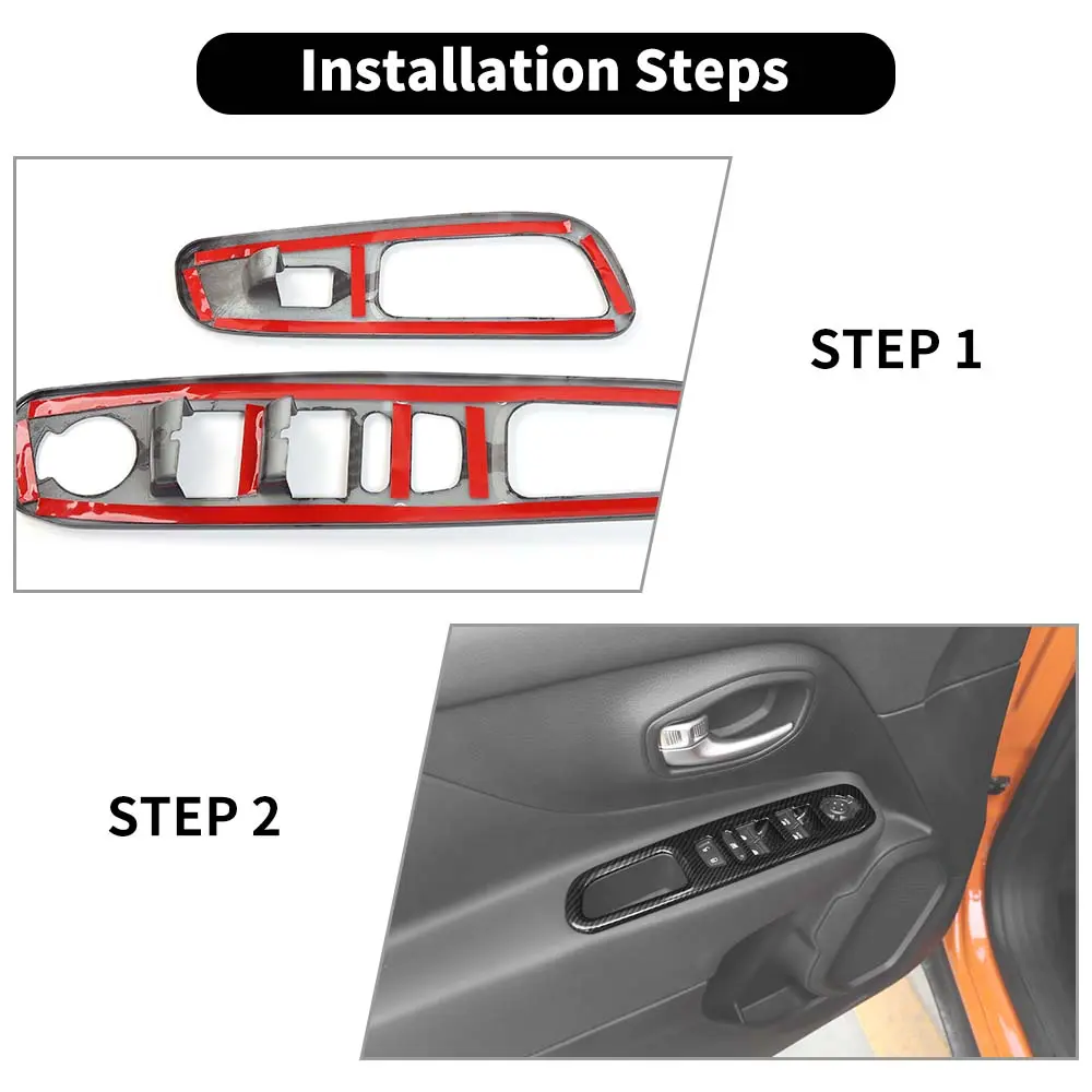 For 2015+ Jeep Renegade Window Lift Panel Cover Trim Frame - Image 6