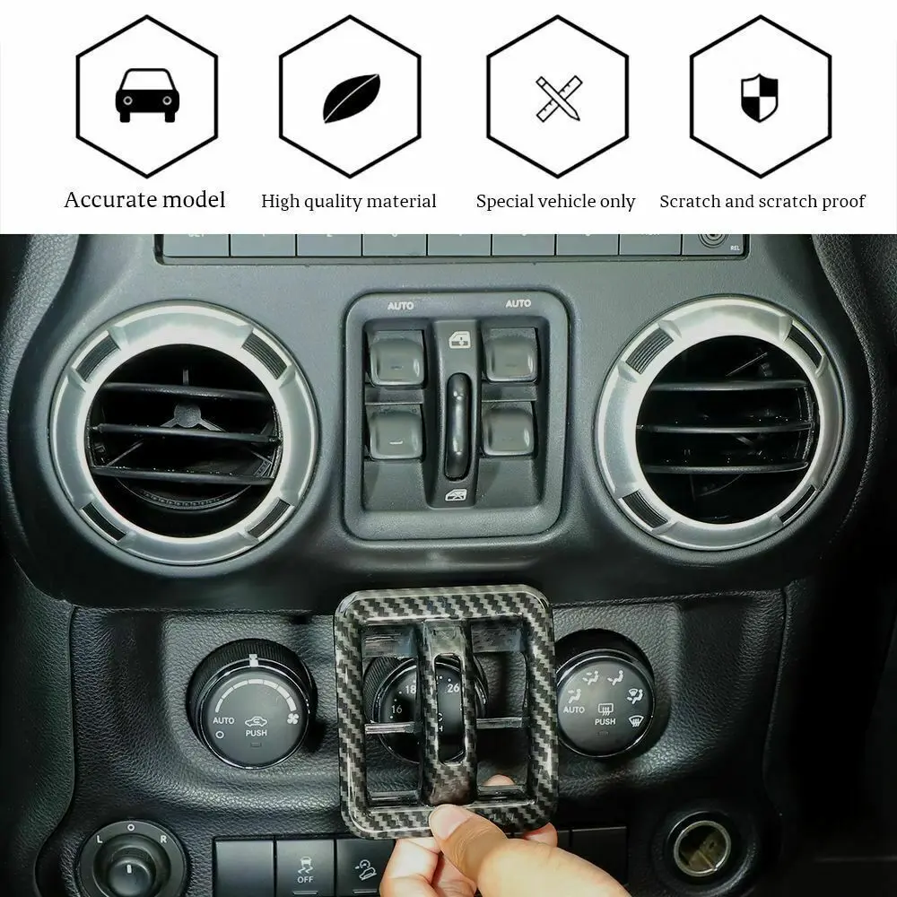 For 2011-2018 Jeep Wrangler JKU 4-Door Window Lift Switch Button Panel Cover Trim - Image 5