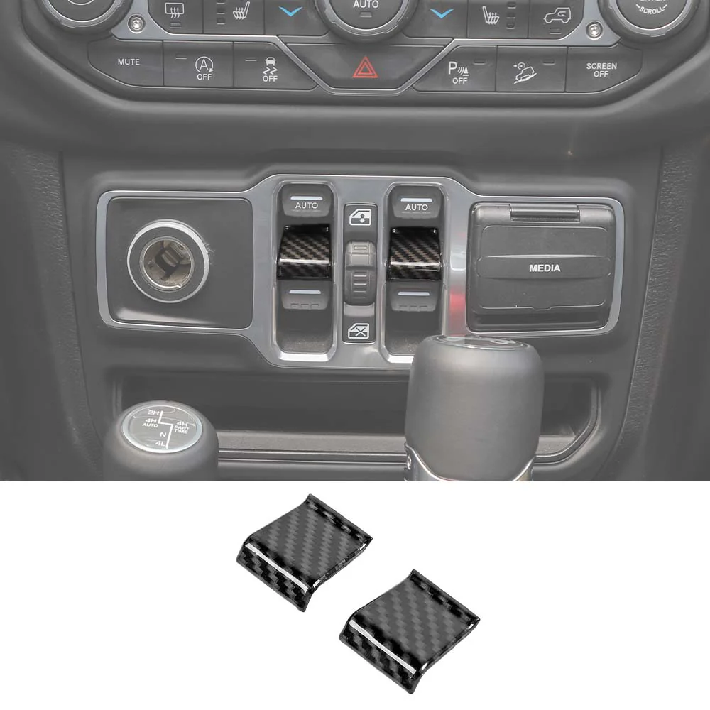 For 2018+ Jeep Wrangler JL JT Window Lift Switch Button Cover Trim