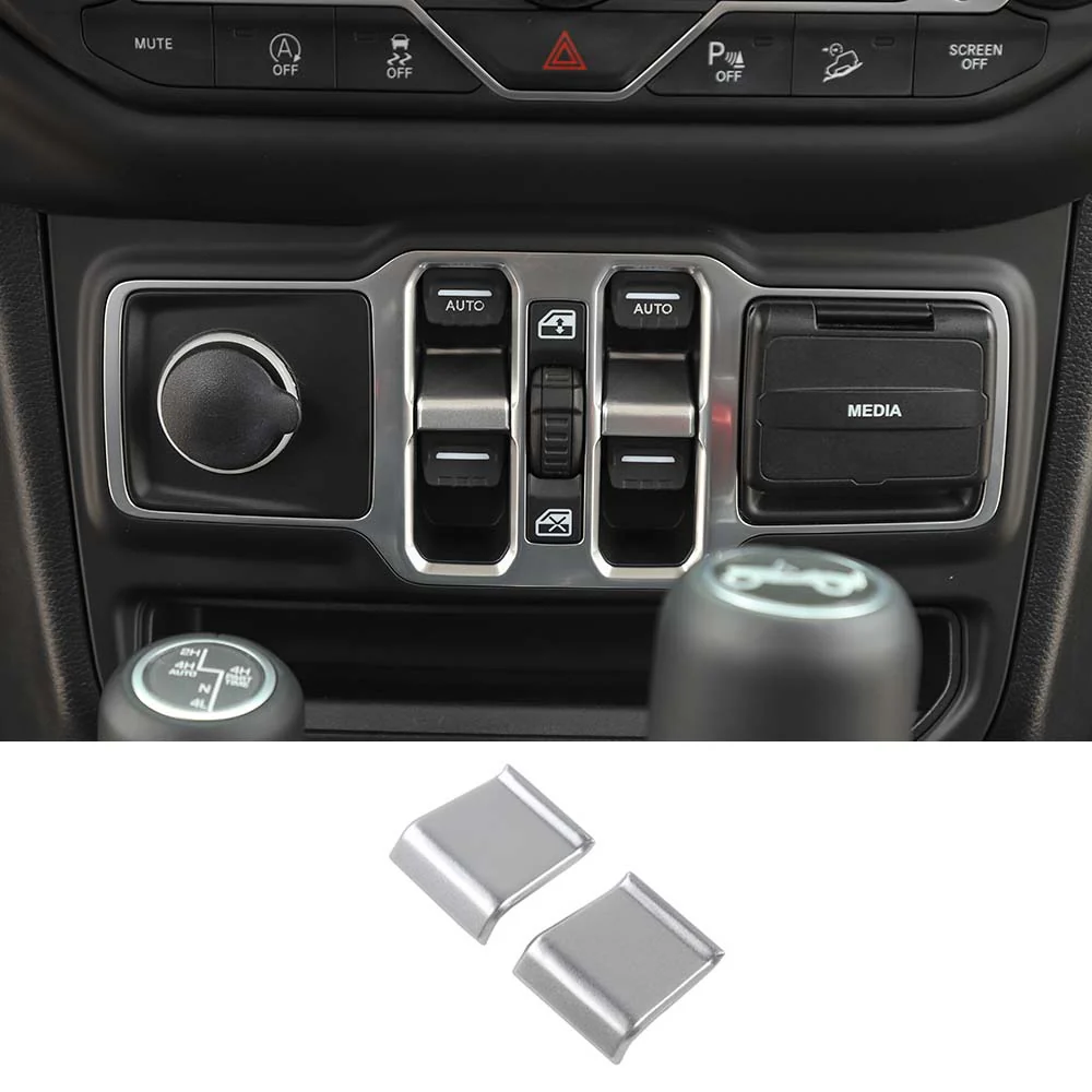 For 2018+ Jeep Wrangler JL JT Window Lift Switch Button Cover Trim - Image 12