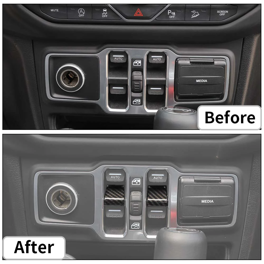 For 2018+ Jeep Wrangler JL JT Window Lift Switch Button Cover Trim - Image 2