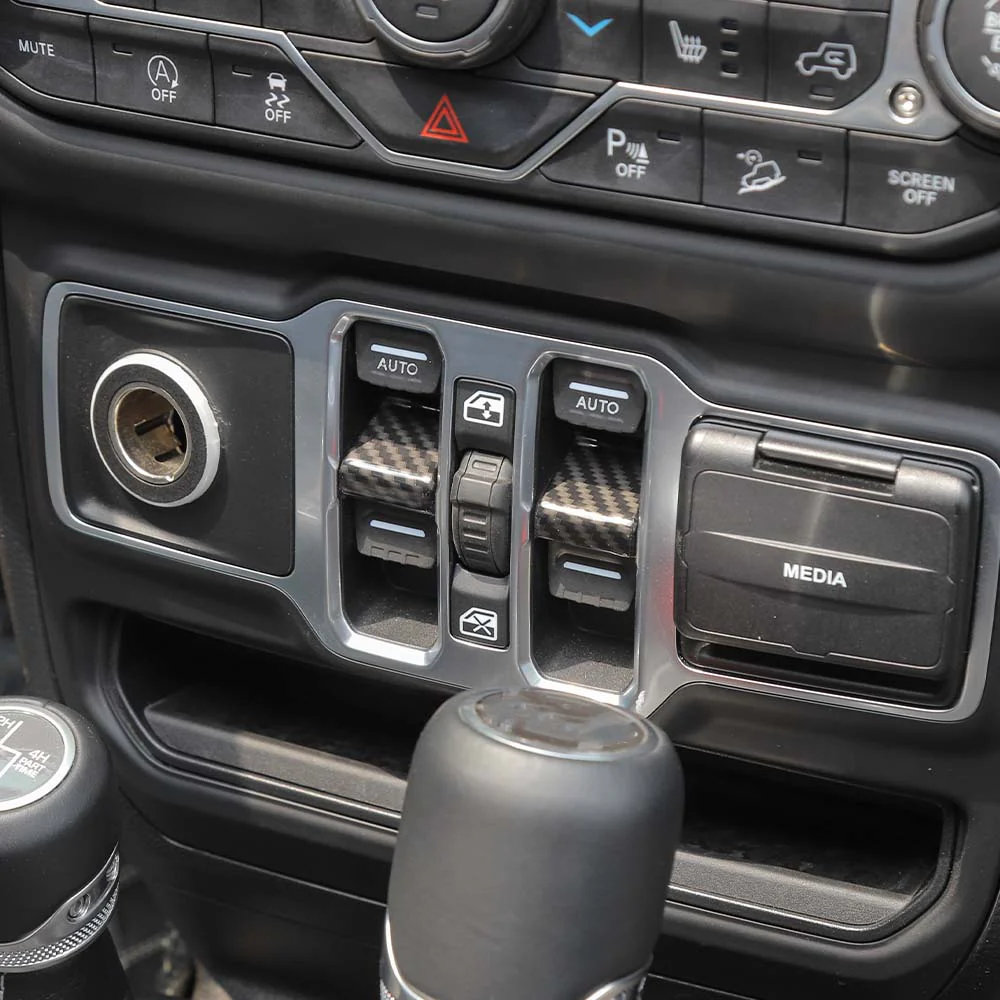 For 2018+ Jeep Wrangler JL JT Window Lift Switch Button Cover Trim - Image 6