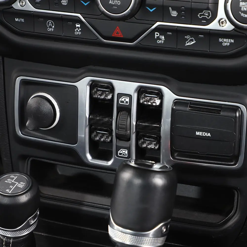 For 2018+ Jeep Wrangler JL/Gladiator JT Window Switch Button Cover & Window Lift Switch Button Trim - Image 5
