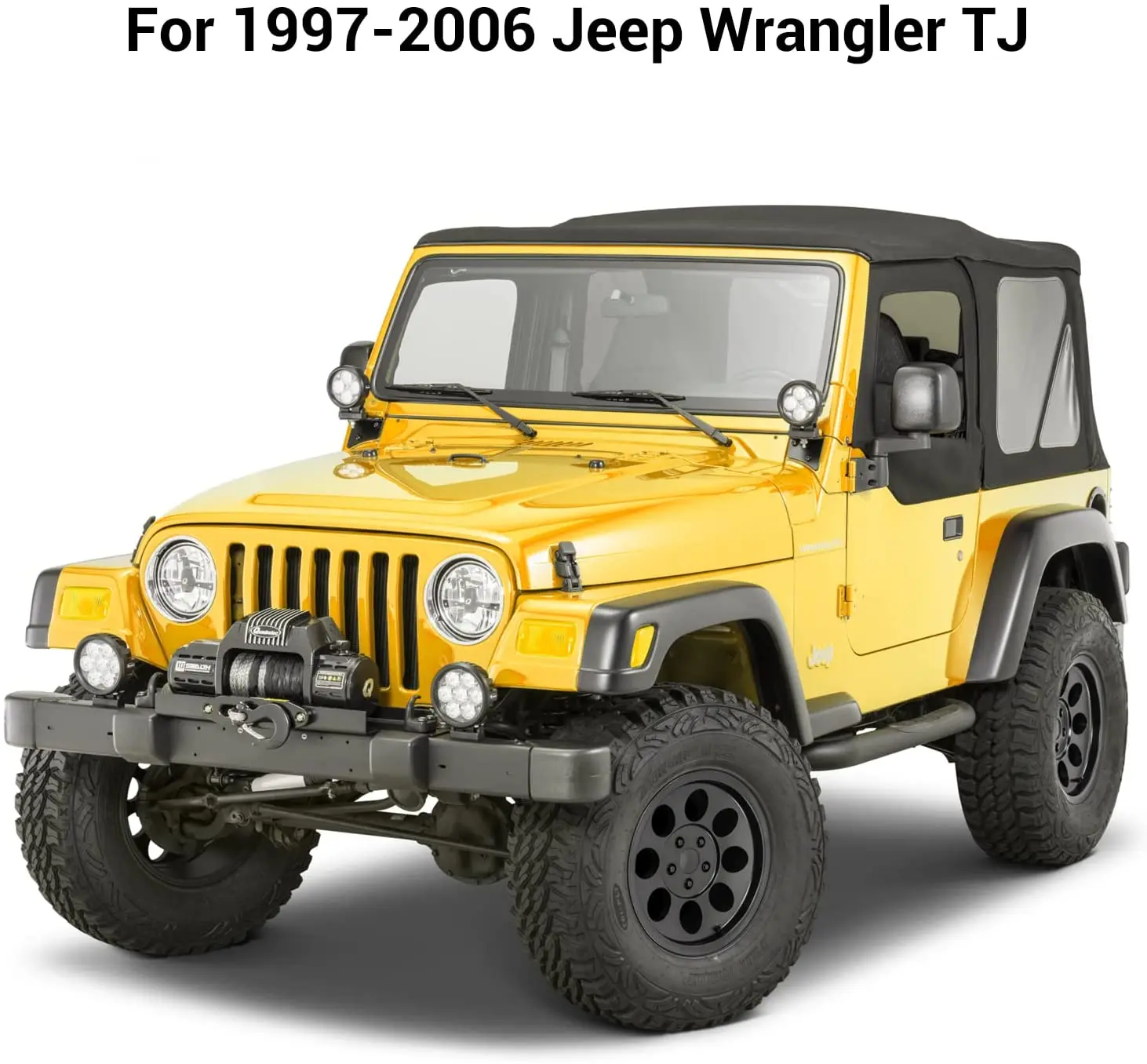 For 1997-2006 Jeep Wrangler TJ Windshield Sunshade Side Full Window Sunscreen Heat Insulation Sun Visor, 6PCs - Image 4