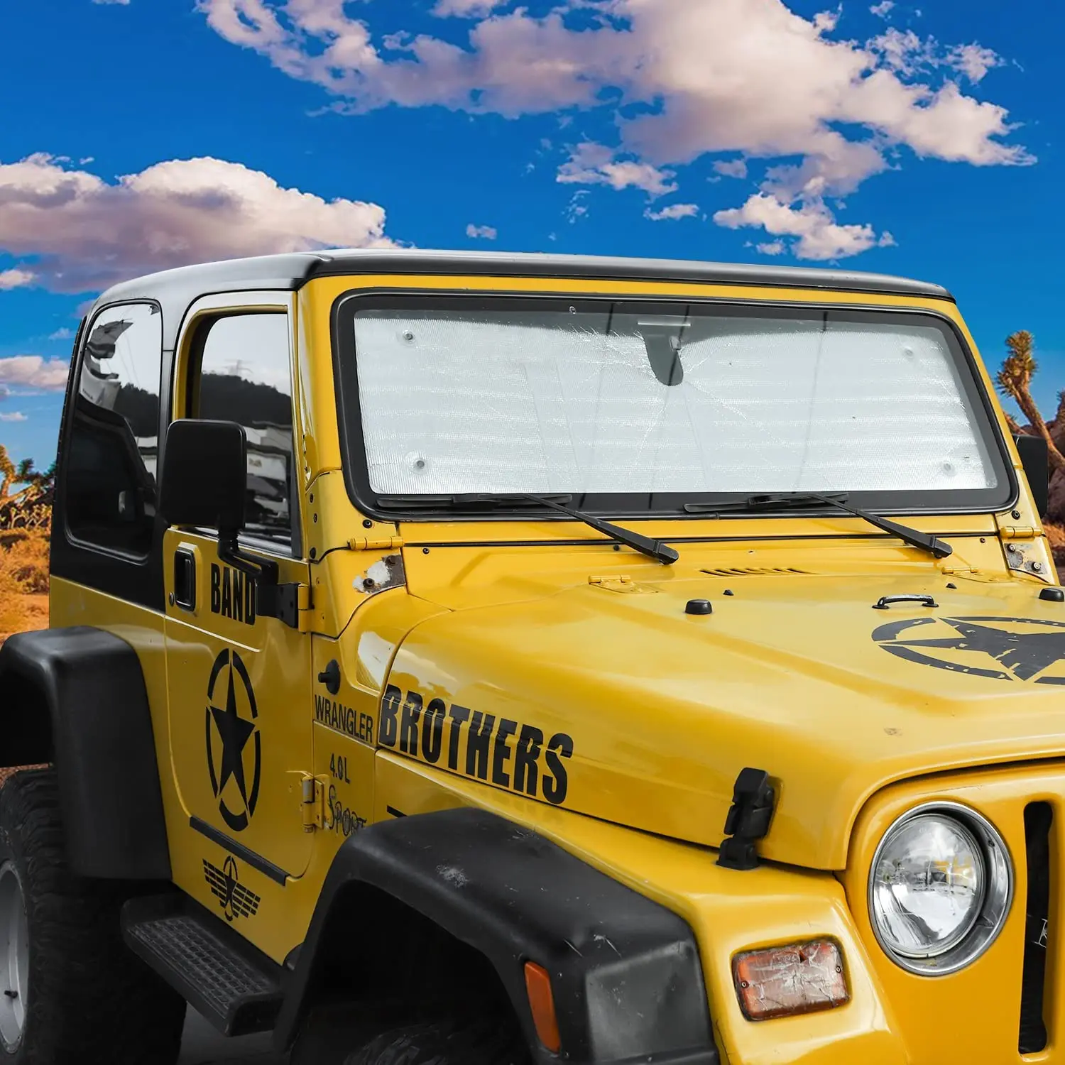 For 1997-2006 Jeep Wrangler TJ Windshield Sunshade Side Full Window Sunscreen Heat Insulation Sun Visor, 6PCs - Image 5