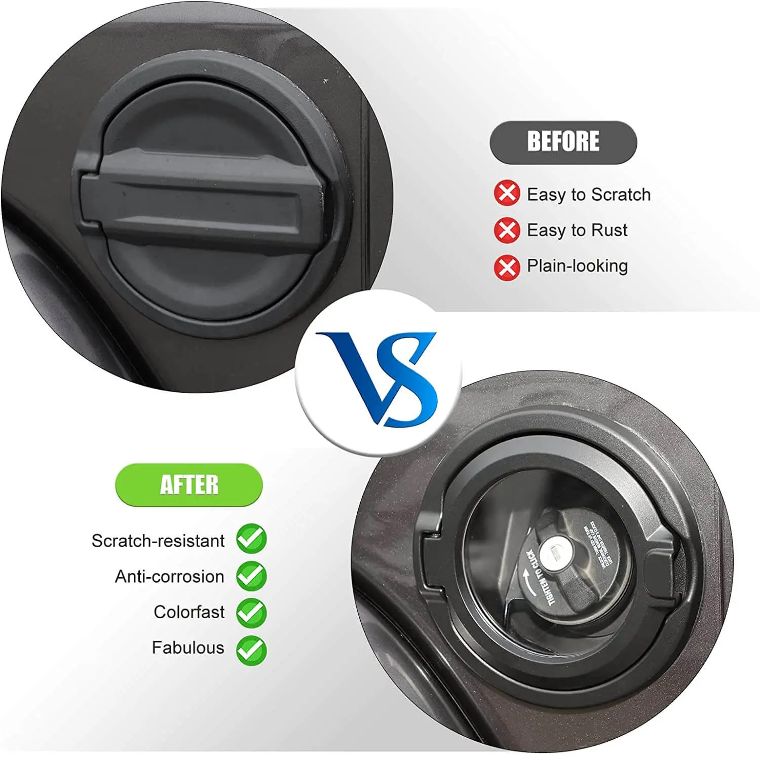 For 2018+ Jeep Wrangler JL JLU 2/4 Door Gas Cap Cover Fuel Tank Door Transparent Cover NOT FIT 4XE - Image 2