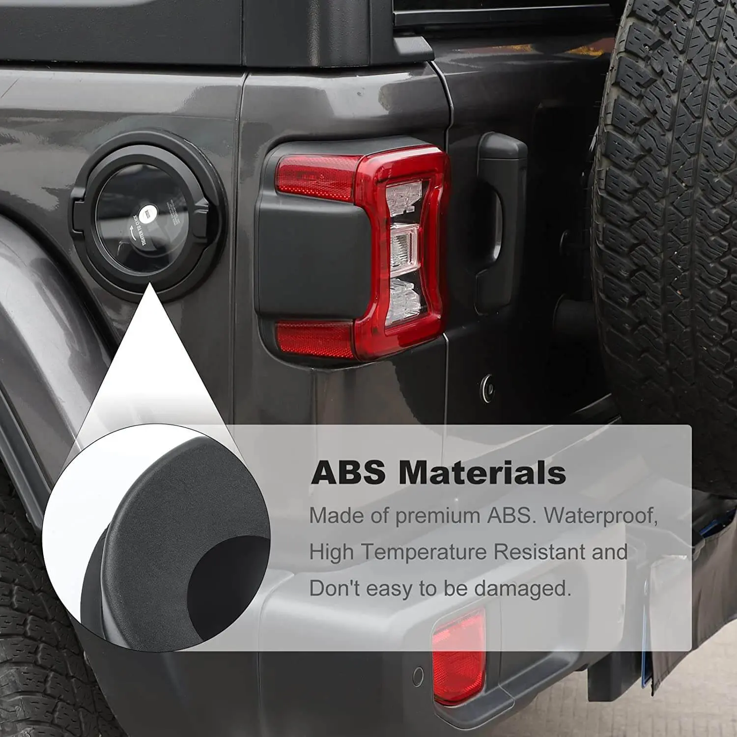 For 2018+ Jeep Wrangler JL JLU 2/4 Door Gas Cap Cover Fuel Tank Door Transparent Cover NOT FIT 4XE - Image 4
