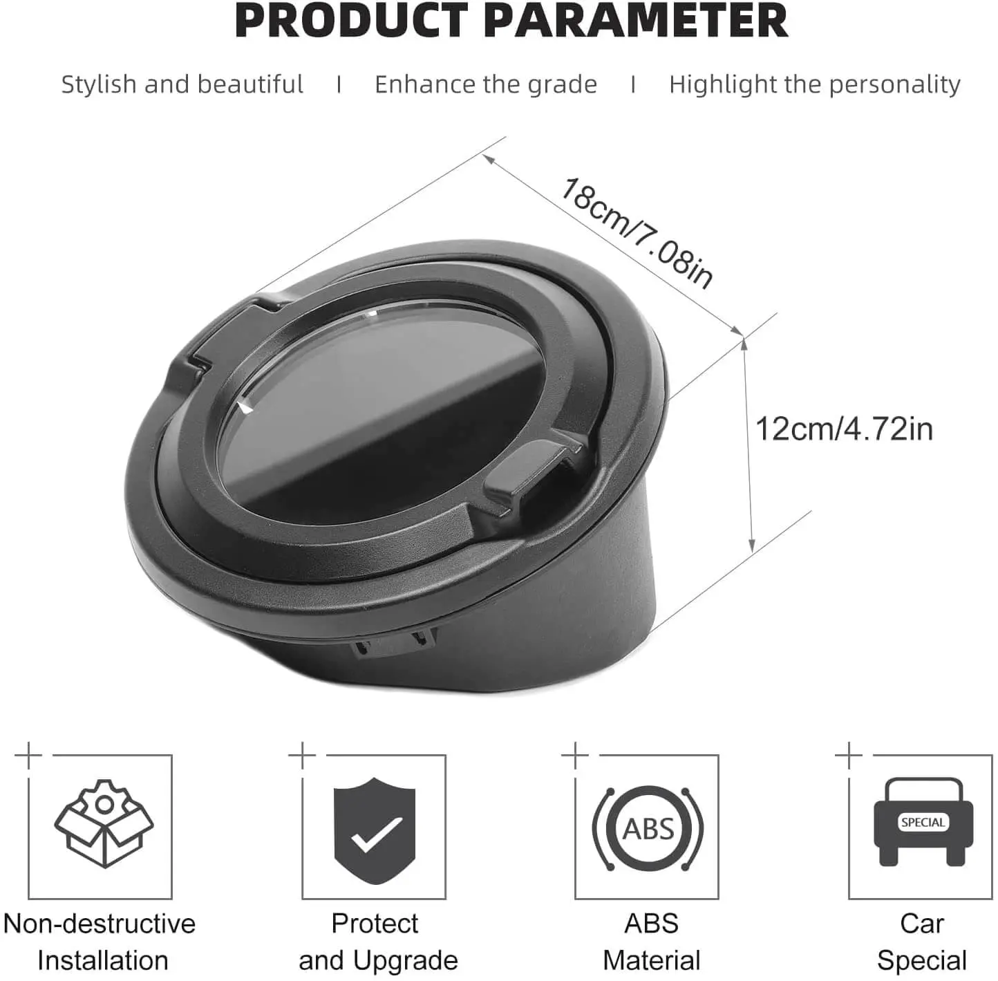 For 2018+ Jeep Wrangler JL JLU 2/4 Door Gas Cap Cover Fuel Tank Door Transparent Cover NOT FIT 4XE - Image 7