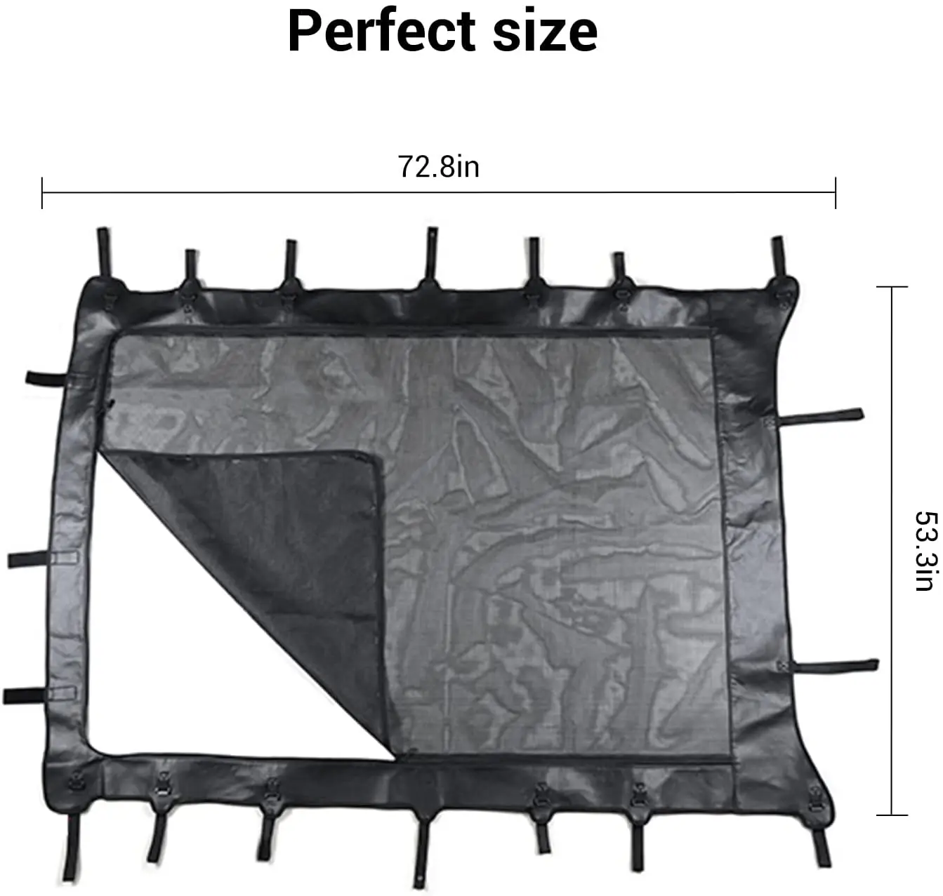 For 2007-2018 Jeep Wrangler JK JKU 4 Door Sunshade leather Mesh Sun Shade Bikini Top - Image 10