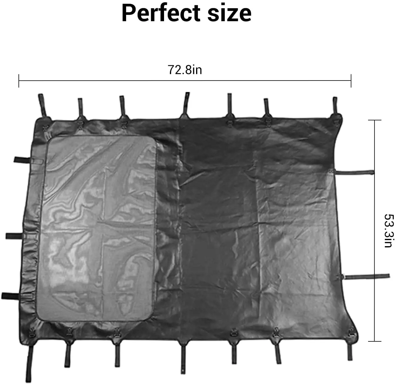 For 2007-2018 Jeep Wrangler JK JKU 4 Door Sunshade leather Mesh Sun Shade Bikini Top - Image 15