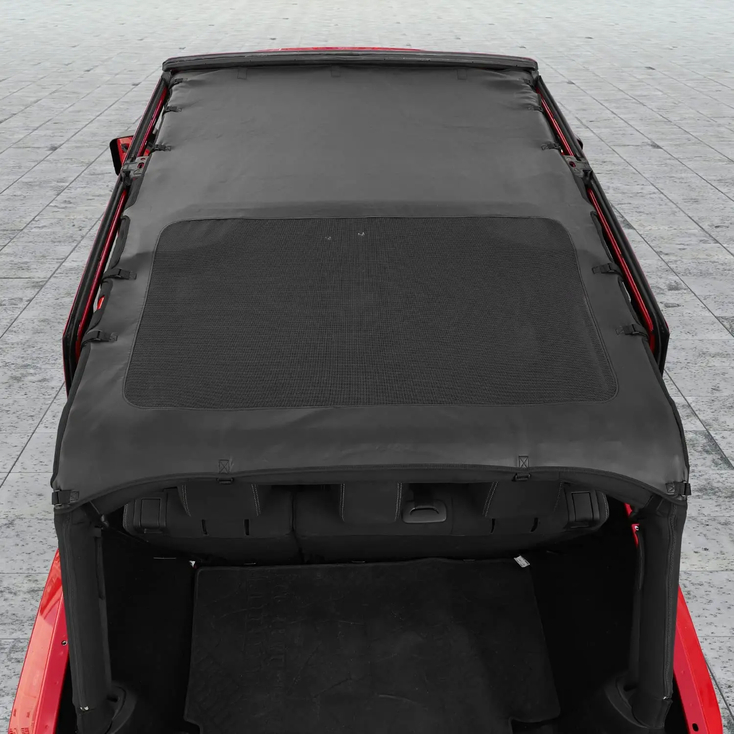 For 2007-2018 Jeep Wrangler JK JKU 4 Door Sunshade leather Mesh Sun Shade Bikini Top - Image 22