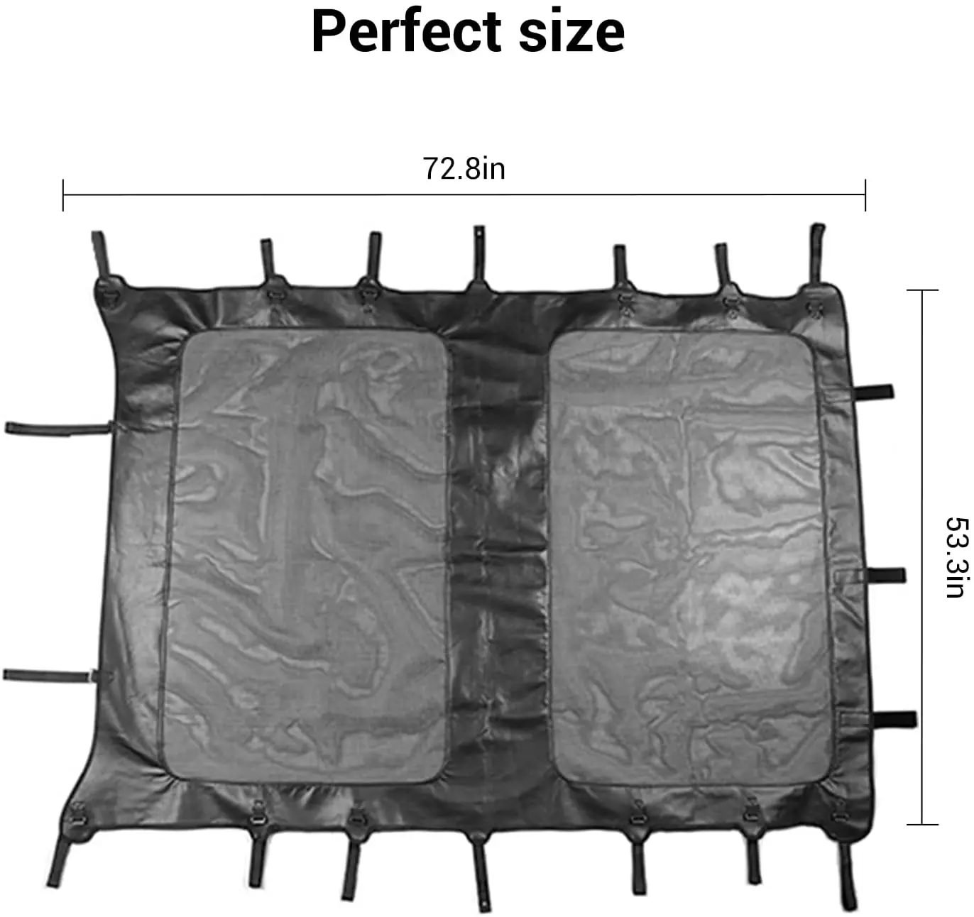 For 2007-2018 Jeep Wrangler JK JKU 4 Door Sunshade leather Mesh Sun Shade Bikini Top - Image 4