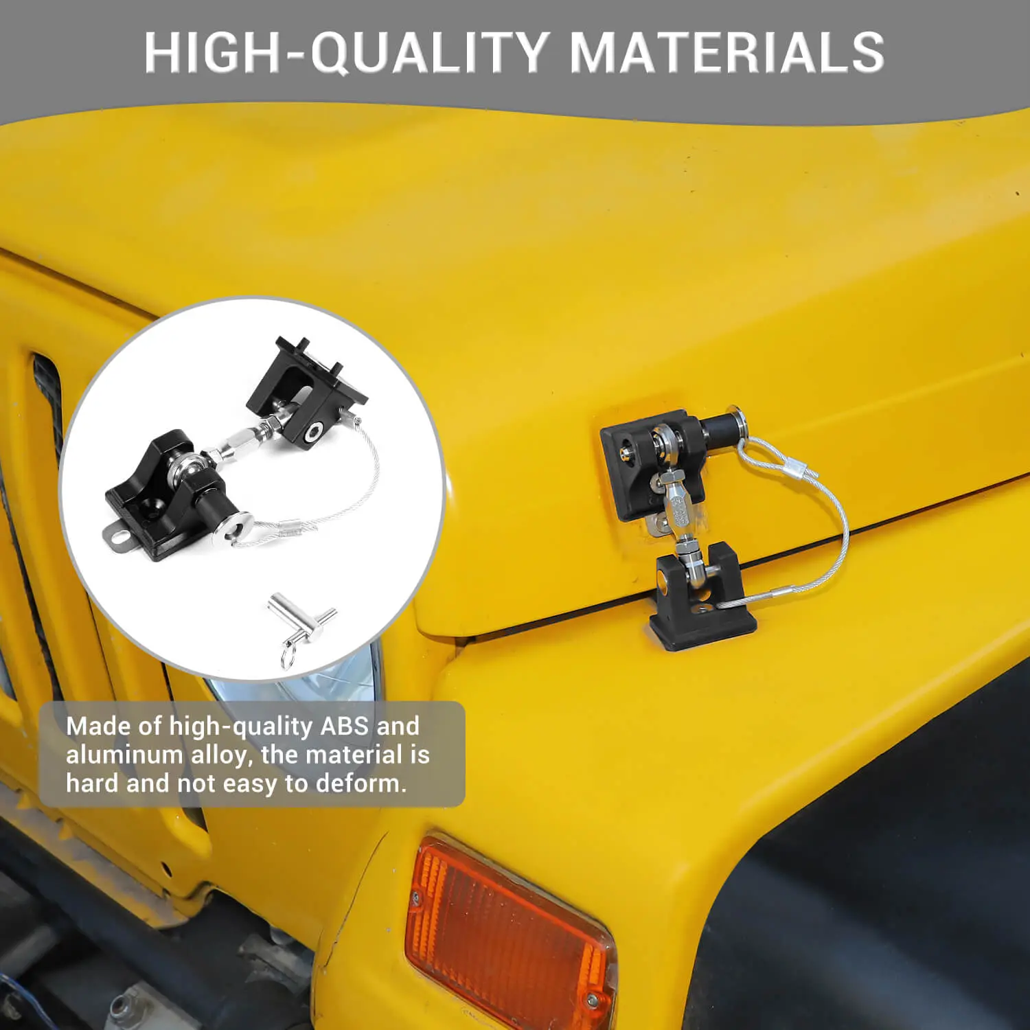 For 1997-2006 Jeep Wrangler TJ Stainless Steel Locking Hood Latch Catch Cover Kit (2 pcs) - Image 5